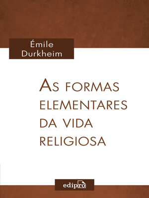 cover image of As formas elementares da vida religiosa